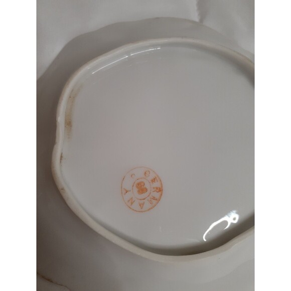 Vintage German Floral Porcelain Teardrop Shape Nut Candy Dish - Picture 3 of 6